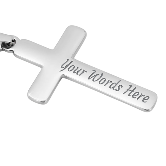 Personalized Cuban Link Chain Cross Necklace: Divine Link