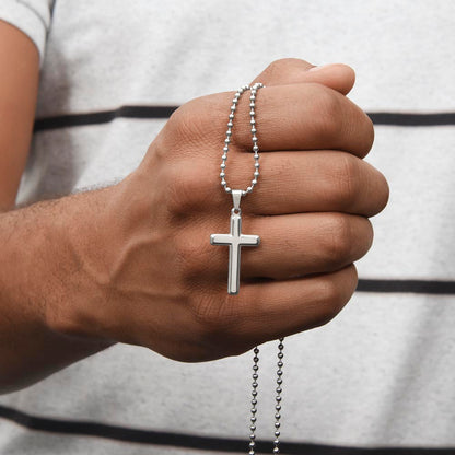 Personalized Cross Necklace Ball Chain: Gradivia Guardian