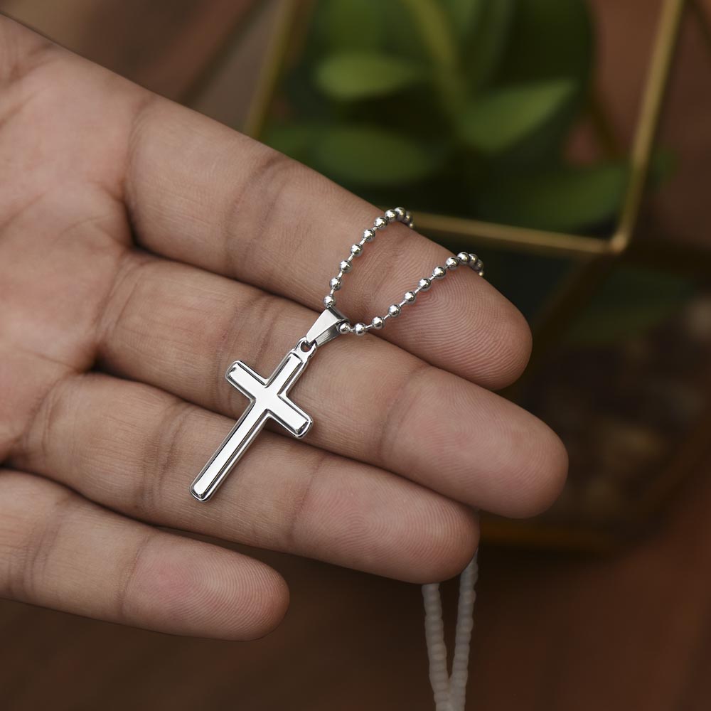 Personalized Cross Necklace Ball Chain: Gradivia Guardian