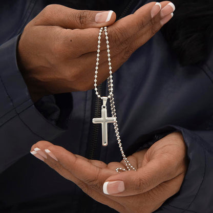 Personalized Cross Necklace Ball Chain: Gradivia Guardian