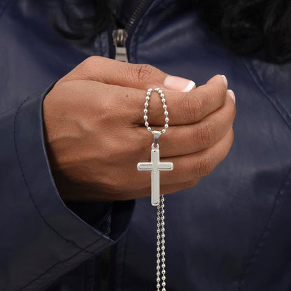 Personalized Cross Necklace Ball Chain: Gradivia Guardian