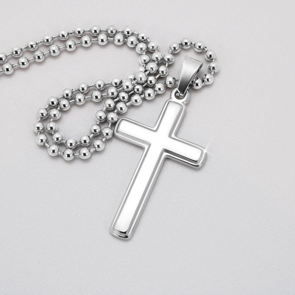 Personalized Cross Necklace Ball Chain: Gradivia Guardian
