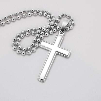 Personalized Cross Necklace Ball Chain: Gradivia Guardian