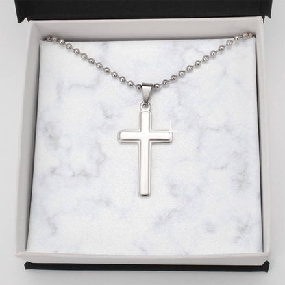 Personalized Cross Necklace Ball Chain: Gradivia Guardian
