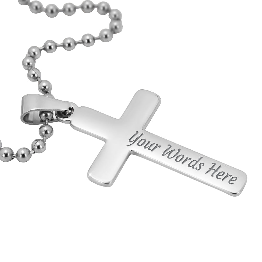 Personalized Cross Necklace Ball Chain: Gradivia Guardian