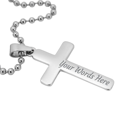 Personalized Cross Necklace Ball Chain: Gradivia Guardian