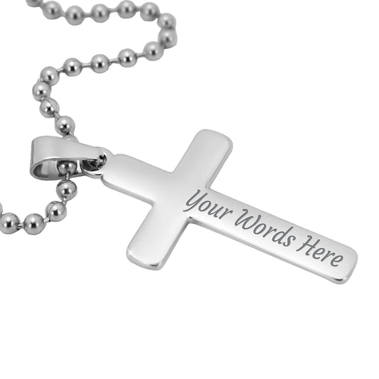 Personalized Cross Necklace Ball Chain: Gradivia Guardian