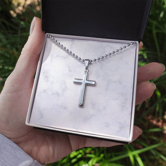 Personalized Cross Necklace Ball Chain: Gradivia Guardian