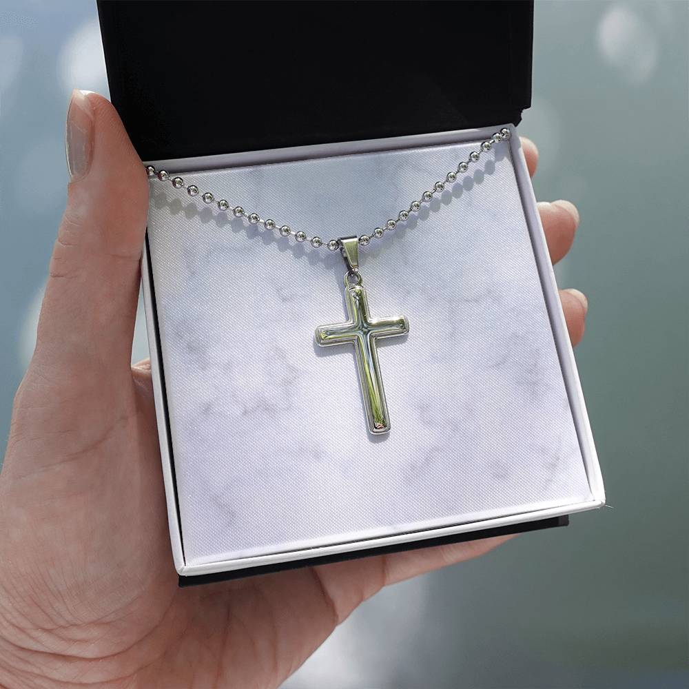 Personalized Cross Necklace Ball Chain: Gradivia Guardian