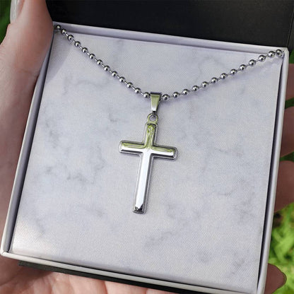 Personalized Cross Necklace Ball Chain: Gradivia Guardian
