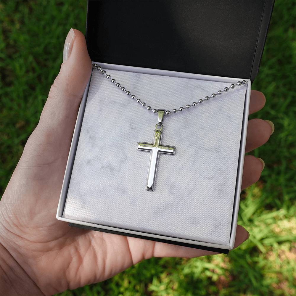 Personalized Cross Necklace Ball Chain: Gradivia Guardian