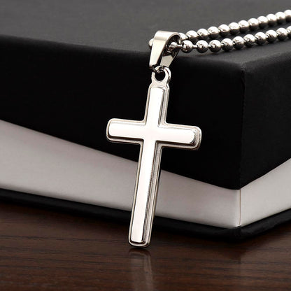 Personalized Cross Necklace Ball Chain: Gradivia Guardian