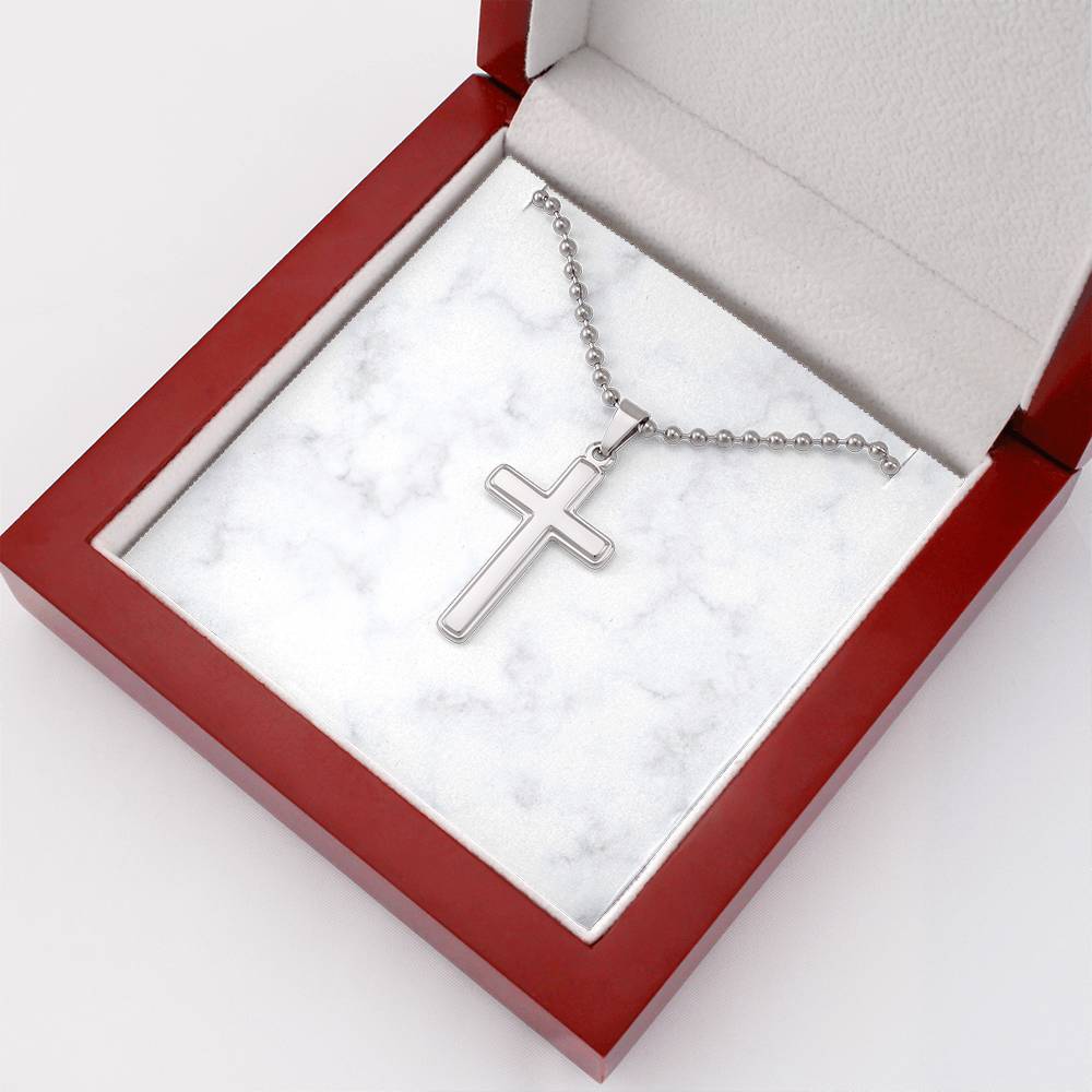 Personalized Cross Necklace Ball Chain: Gradivia Guardian