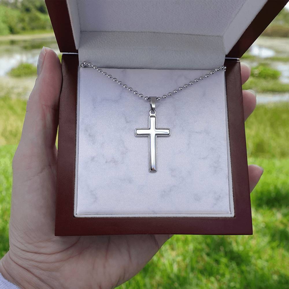 Personalized Cross Necklace Ball Chain: Gradivia Guardian