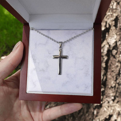 Personalized Cross Necklace Ball Chain: Gradivia Guardian