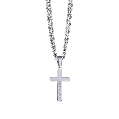 Personalized Cuban Link Chain Cross Necklace: Divine Link