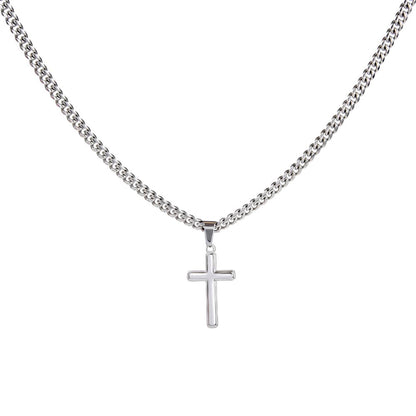 Personalized Cuban Link Chain Cross Necklace: Divine Link