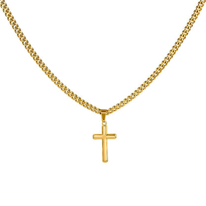 Personalized Cuban Link Chain Cross Necklace: Divine Link
