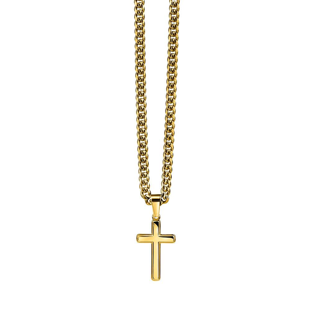 Personalized Cuban Link Chain Cross Necklace: Divine Link